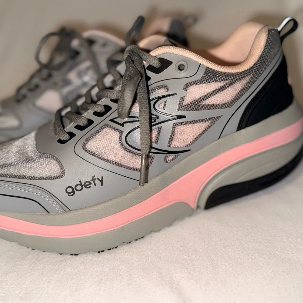 Gravity Defyer Gdefy Women’s Walking Shoes Size 9 Gray Pink Orthopedic - Picture 2 of 11